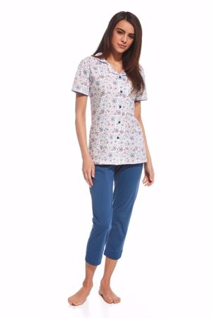Zobrazit detail produktu - Dámské pyžamo Cornette propínací kapri 696 Obrázek Dámské pyžamo Cornette propínací kapri 696